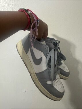 Jordan Women's Low-Top Sneakers in Gray and White
